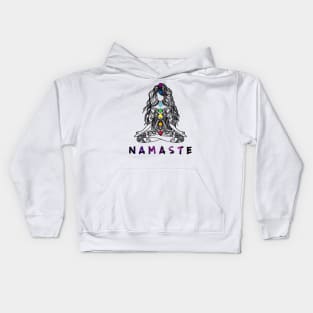 Chakra Meditation Yoga Pose Spiritual Namaste Tattoo Kids Hoodie